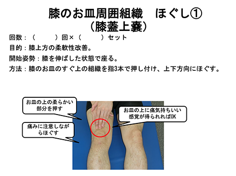 膝蓋下脂肪帯ほぐし