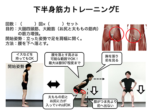 スクワット（大臀筋・ハムストリングス・大腿四頭筋）