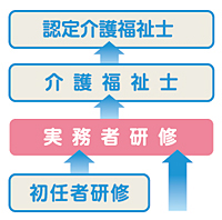 （初任者研修→）実務者研修→介護福祉士→認定介護福祉士