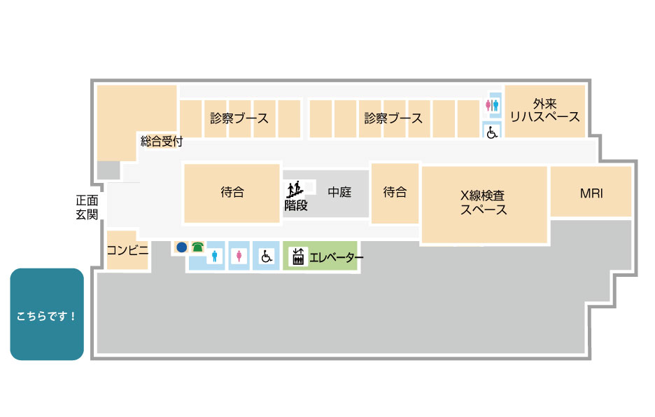 洛和会音羽リハビリテーション病院 正面玄関 東側